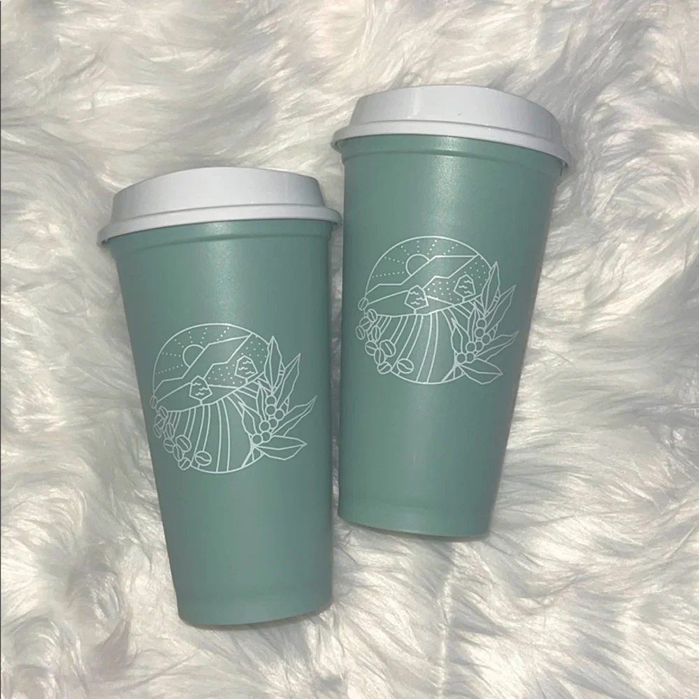 NEW 2 Starbucks reusable cup set‎